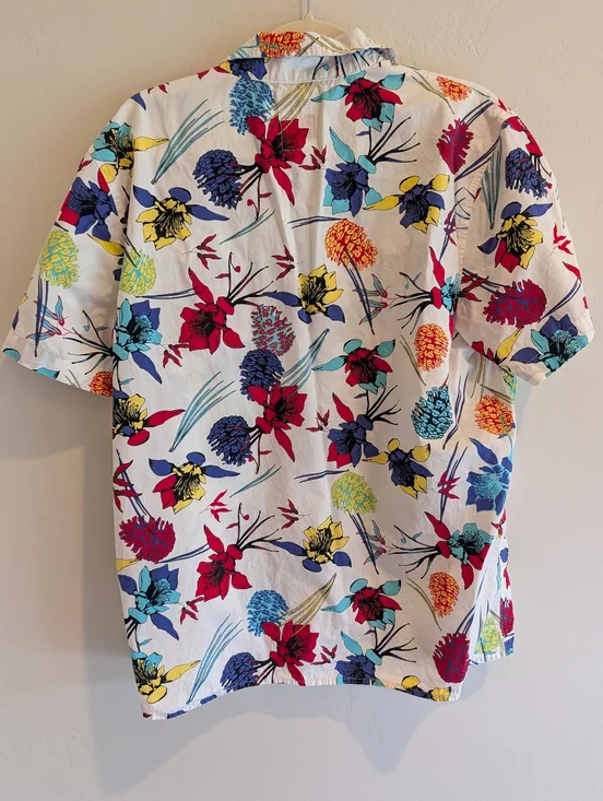 Topo Designs Tour Shirt Organic Cotton Floral Men's Cabana Size Large - Picture 2 of 10